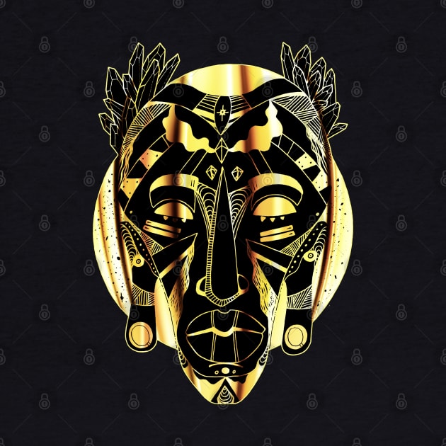 African Mask 1 - Gold Edition by kenallouis